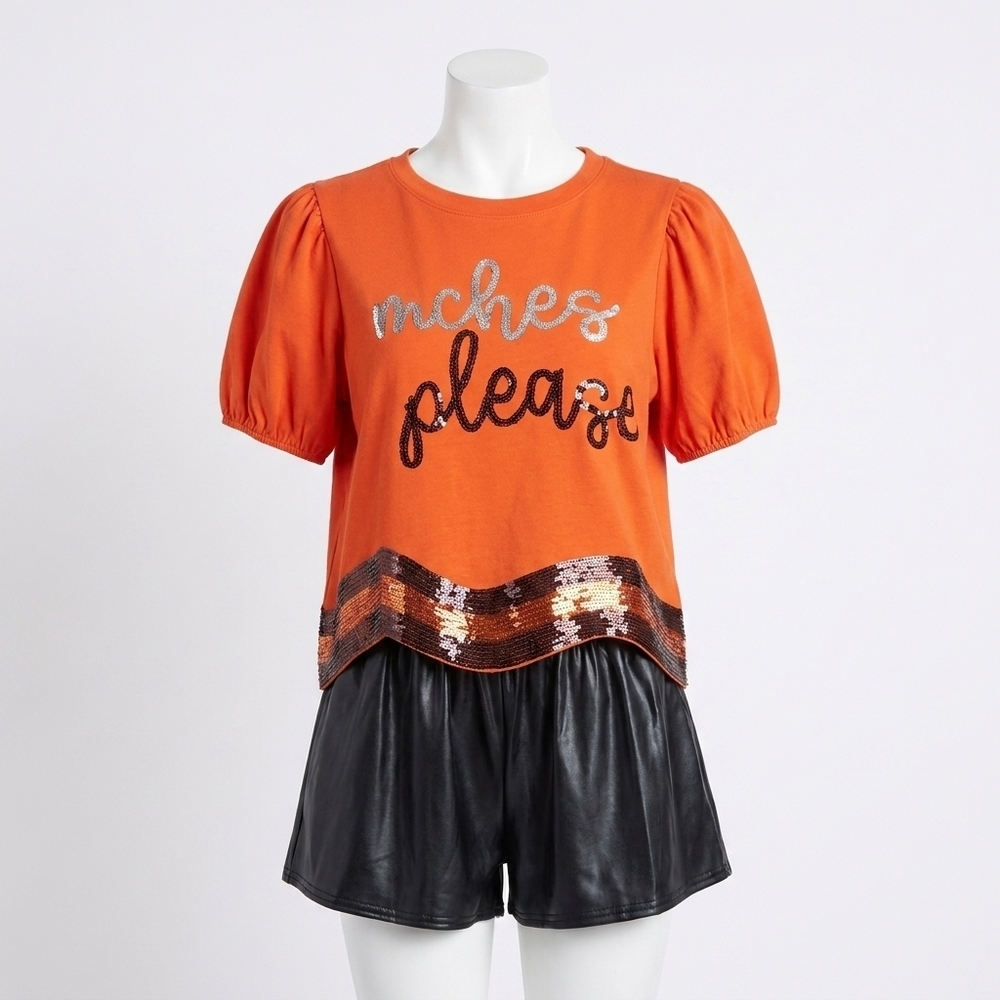 NEW PEACH LOVE halloween witches please patch tee in orange